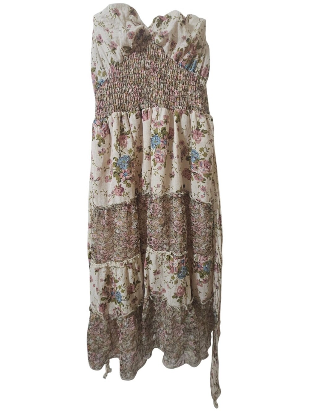 Floral Smocked Strapless Mini Dress